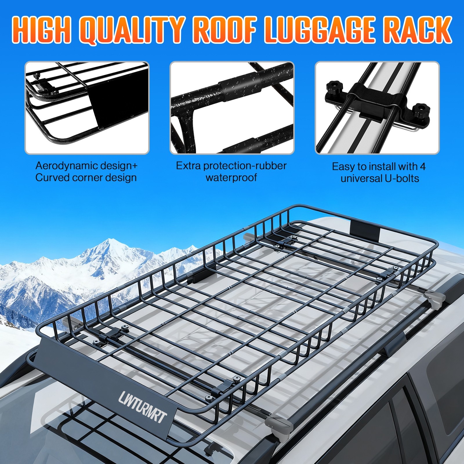 Roof Rack Fits 84" Extendable Steel Luggage Cargo Carrier Top Basket SUV Truck