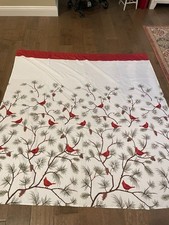 Winter Wonder Land "Snow Cardinals" 100 Polyester Fabric Shower Curtain 70X72"