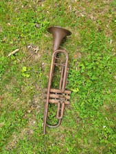 VINTAGE COPPER COUESNON TRUMPET DENTED BELL INTERNATIONAL SALE