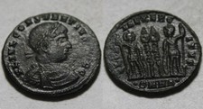Constantius Caesar 330AD Heraclea Rare ancient Roman coin Soldiers standards