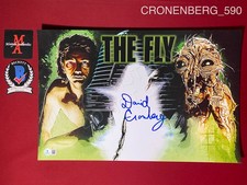 David Cronenberg autographed signed The Fly 11x17 photo Beckett COA horror