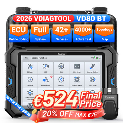 VDIAGTOOL VD80BT Profi OBD2 Diagnosegerät Auto Scanner ALLE SYSTEM ECU Codierung