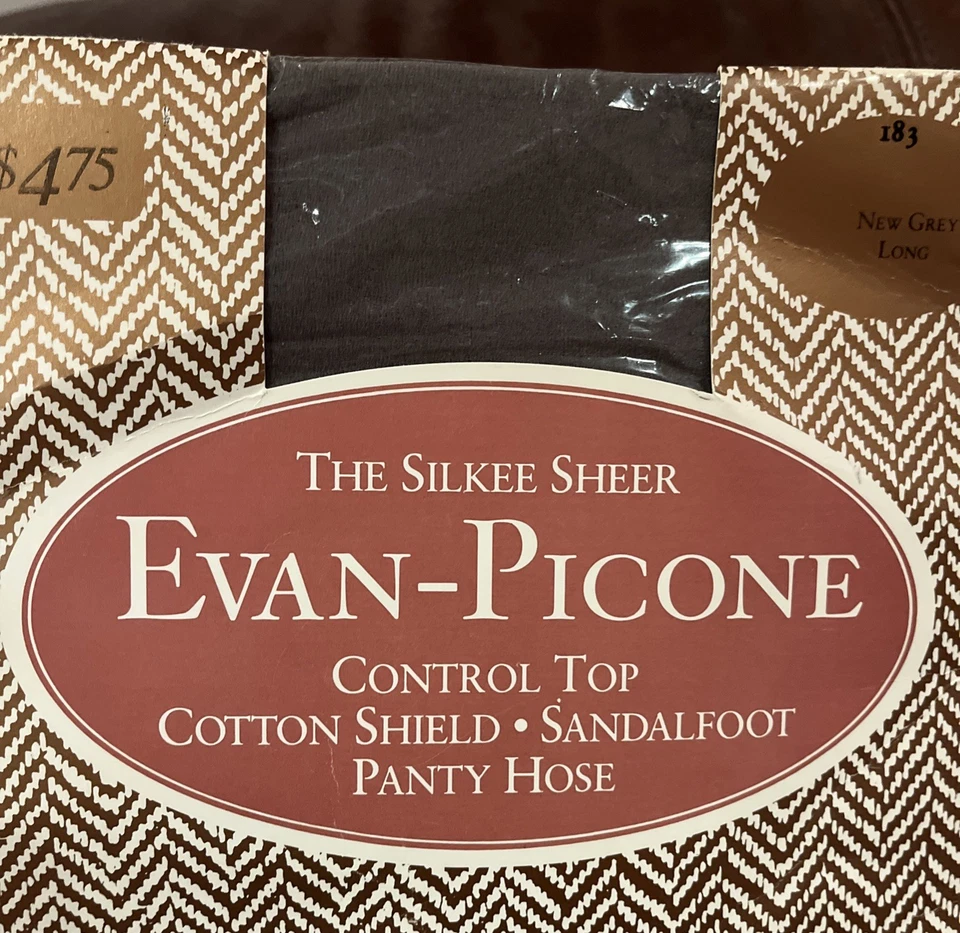 De Colección Evan-Picone Silkee Transparente Nuevo Gris Largo Control A Sandalio Panty Manguera Foto 3 de 4