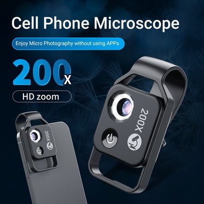 200X Microscope CPL Lens/LED Moveable Mobile Phone Magnification for Smart Phone