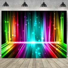 Party Backdrop Sensfun 7x5ft Let's Glow Neon Disco Dance Rainbow Photography