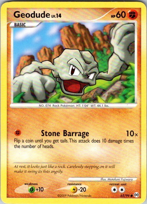 Geodude 65/99 Common Arceus Pokemon Damaged