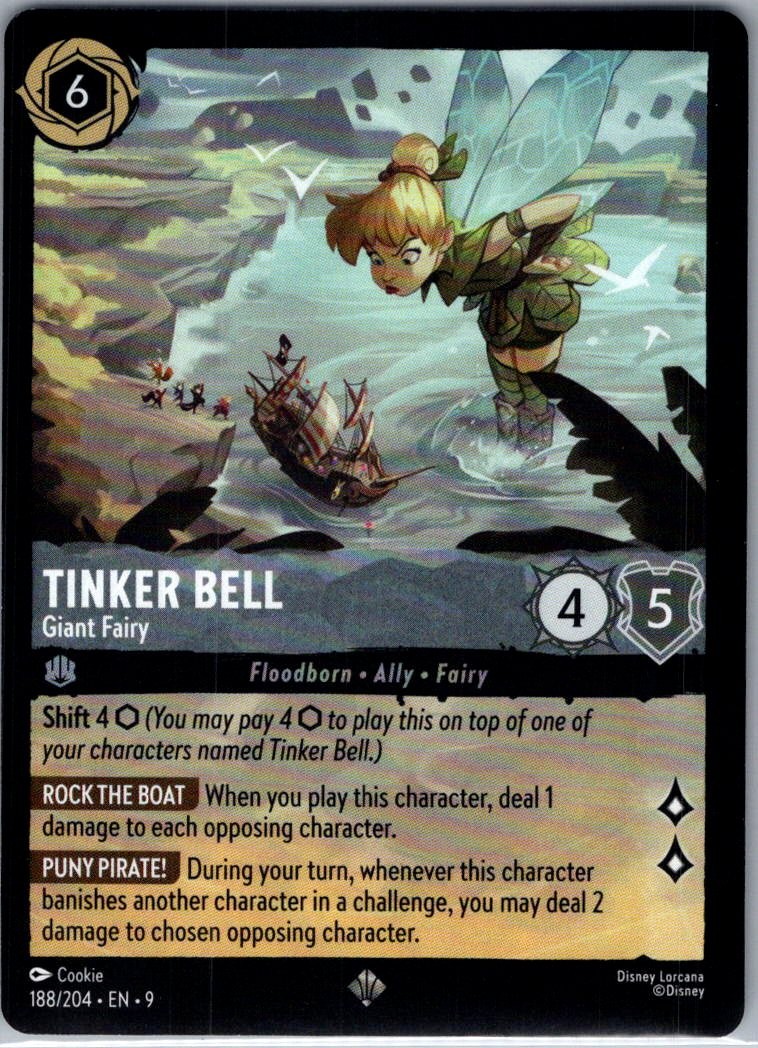 Tinker Bell - Giant Fairy - 188/204 - Fabled - Lorcana - NM