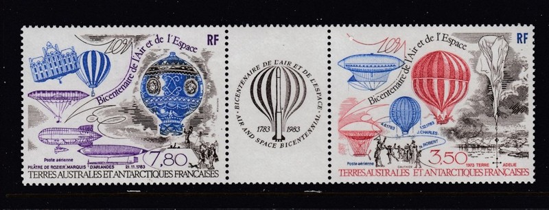 French So. Antarctic Territory #C82a BALOONS Strip (Never Hinged) cv$5.00