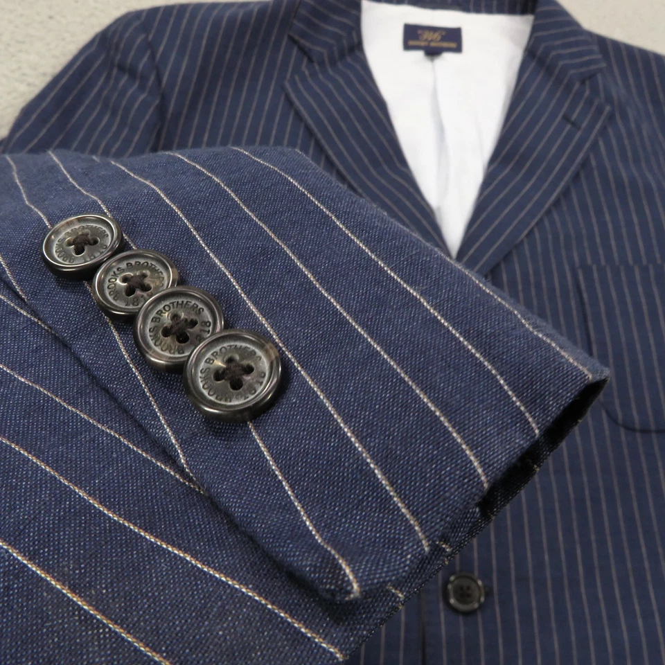 Blazer Brooks Brothers XXL Lino Algodón Rayas 1/2 Lona Abrigo Deportivo Chaqueta Foto 2 de 4