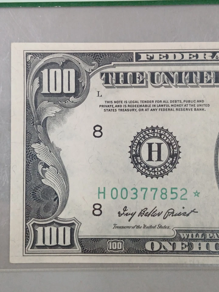 US St. Louis Star 1950B $100 FR# 2159-H Priest-Anderson PCGS AU 58 Bill - Image 4 of 4