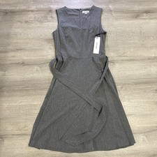 Calvin Klein Gray Sleeveless Fit & Flare Wrap Belt Dress Size 2 NWT