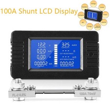 DC Multifunction Battery Monitor Meter With Shunt LCD Display Digital Multimeter