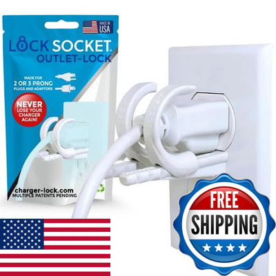 Lock Socket Adjustable Outlet Lock - White Anti-Theft Child-Safe Plug Lock