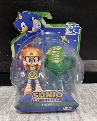 Sonic The Hedgehog TIKAL Master Green Emerald 35th Anniversary Figure JAKKS NEW