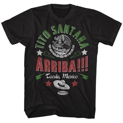 POWERTOWN TITO SANTANA T-Shirt  ARRIBA MEXICO WWE WORLD CHAMPION Adult New Black