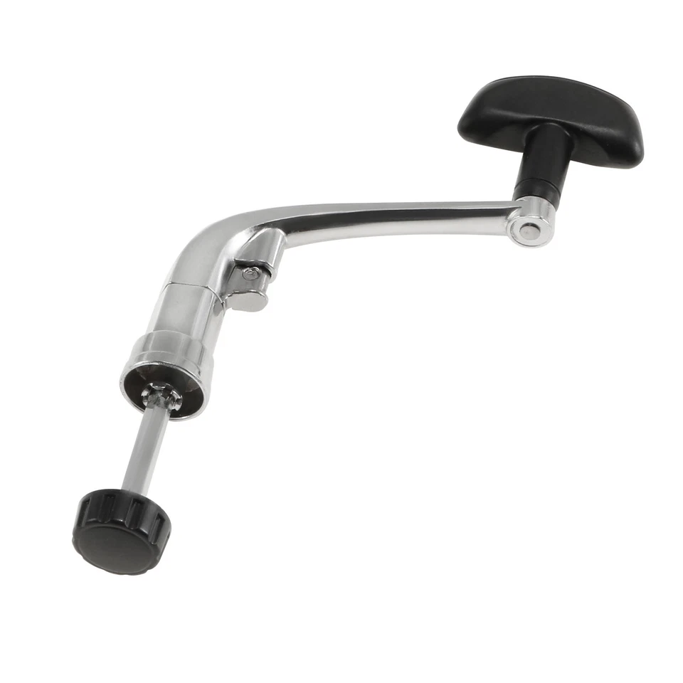 4,5" Pieghevole Pesca Mulinello Potenza Maniglia,3pz Metallo Impugnatura,Argento - Immagine 4 di 4