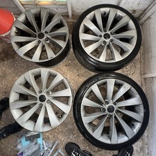 x4 18" VW Scirocco Style Turbine Alloy Wheels Silver 5x112 Golf Scirocco Audi A3