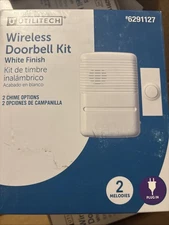 utility wireless doorbell kit, white, 2 melodies, plug-in, #6291127