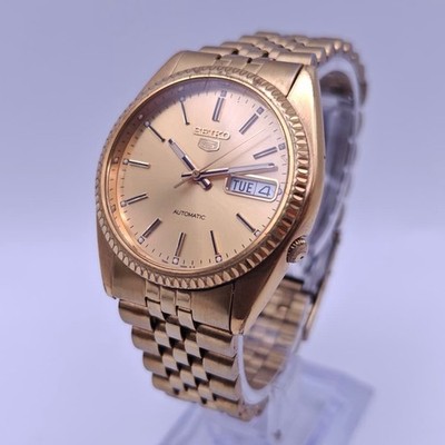 Seiko 5 7S26-3110 Rare Error Misprint Dial Automatic Gold DayDate