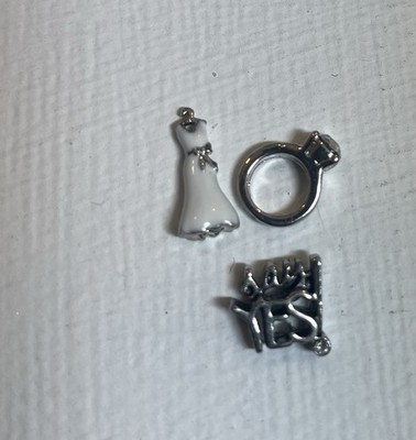 Bridal Origami Owl Charm Set  Dress, Ring,  Say YES 