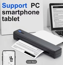 D810 Portable Mini Thermal Printer Bluetooth Wireless iOS Latop + 10  Paper