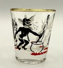VINTAGE Risque Federal Glass Co Novelty Down The Hatch Jungle Natives Shot Glass