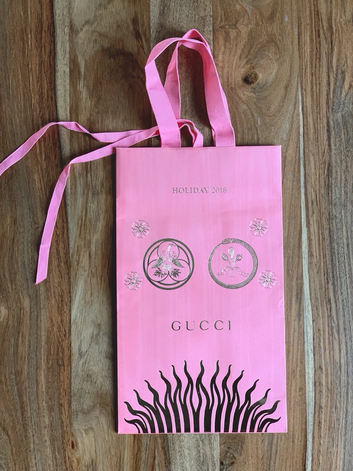 GUCCI Paper shopping bag 29 x 17 x 11 cm Rosa Pink Busta di carta Shopper