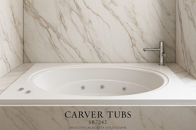 Carver Tubs SR7242 72'' 6 Jet Drop In Bathtub Oval-RHM+Heat