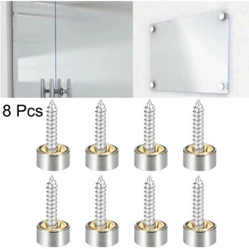 Garden Home Screws Mirror Brushed 23mm Advertising Decorative Fasteners - Picture 4 of 17
