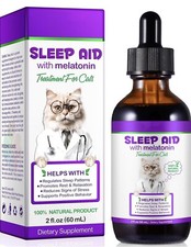 Melatonin for Cats, Sleep Aid for Cats Supports Cat Stress  Anxiety Relief 60ml