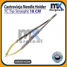 Castroviejo Needle Holder Micro Suture TC Tip Straight 18 CM Dental Surgical CE