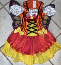 BUTTERFLY COSTUME SIZE M ORANGE GLITTERY HALLOWEEN GIRLS SUPER CUTE
