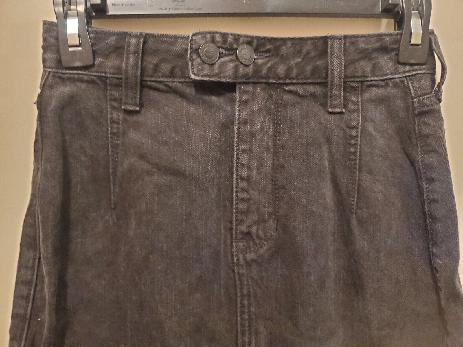 Hollister Black Distressed Short Jean Denim Skirt… - image 3