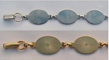Lot of 5 BRACELET Blanks Forms (4 SILVER + 1 GOLD) 6 OVAL PADS 20mm per bracelet