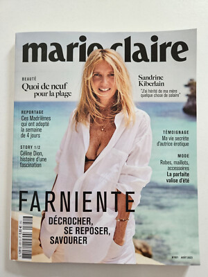 Magazine mode fashion MARIE CLAIRE french #851 aout 2023 Sandrine