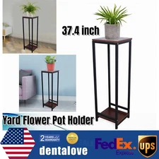 Yard Flower Pot Holder Indoor /Outdoor 37.4 inch Metal Plant Stand Tall Pedestal