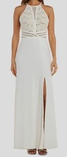 $247 Morgan & Company Women's Juniors' Embellished Illusion-Waist Gown Size 9
