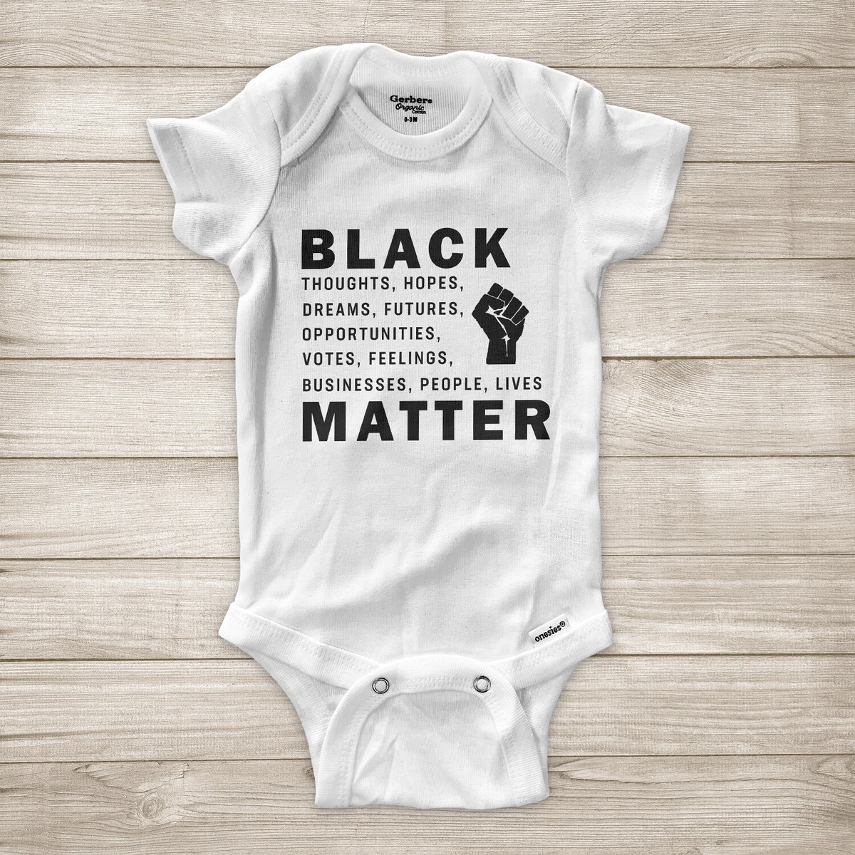 Black Lives Matter Raised Fist Equal Rights BLM Baby Bodysuit Infant  One-Piece
