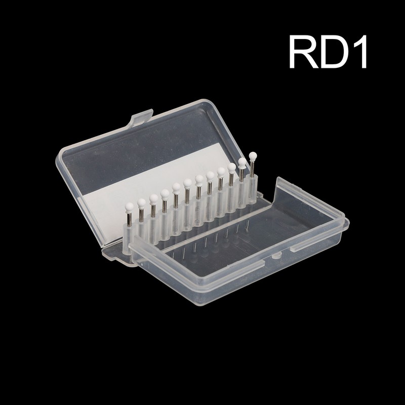 12pcs Dental Mounted White Stone Polishing Burs FG Abrasion Point Polisher RD1