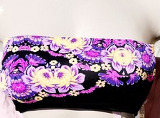 victorias secret Rare Vintage Bikini Top M   Lined Bralette Strapless Floral