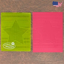 Bright Star with Horizontal Lines Embossing Folder 4.25" x 5.5" - Fun Stampers