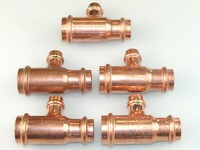 5 X Viega Profipress T-STÜCK 28 Mm X 15 Mm X 22 Mm Pressfittinge Sanpress 324841
