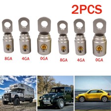 2PCS Car Wire Coupler Terminal Butt Connector 0 4 8 Gauge Joiner Screw Ring Gold