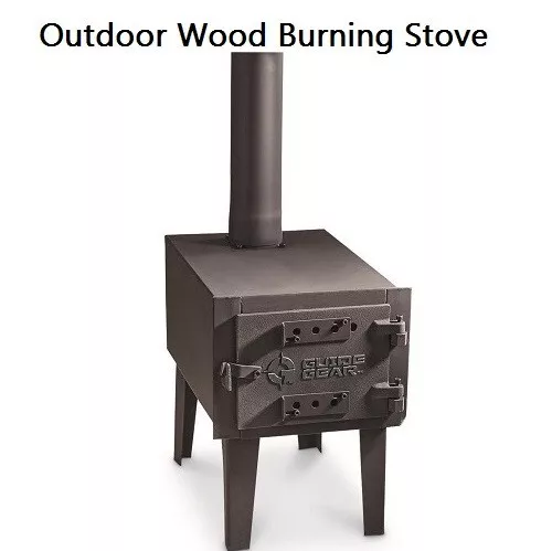 Outdoor Wood-Burning Stove Portable With Chimney Cooking Camping Tent Hiking - Picture 1 of 11