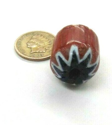 Red Chevron Trade Bead  African Trade         BCN 2   W3