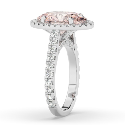 Oval Solitaire 950 Platinum Vivid Pink Engagement Ring,5.15 ct, Labgrown IGI - Picture 7 of 18