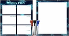 Set with 5 Items - Weekly Magnetic Dry Erase Calendar Planner Organizer