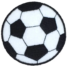 Soccer Ball Applique Patch - Sports Ball Embroidered Badge 2.5" (Iron or Sew On)