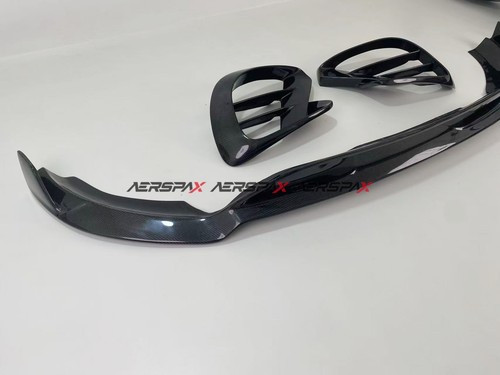 Black Front Lip Air Vent For Mercedes W167 C167 GLE450 GLE63 GLE53 Carbon Fiber - Picture 9 of 10