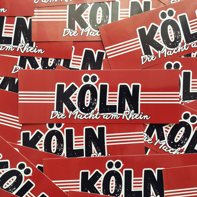 100x Köln Sticker/ Fußball Aufkleber 'Macht am Rhein'/ Fanartikel/ PVC/ 14,8x5cm